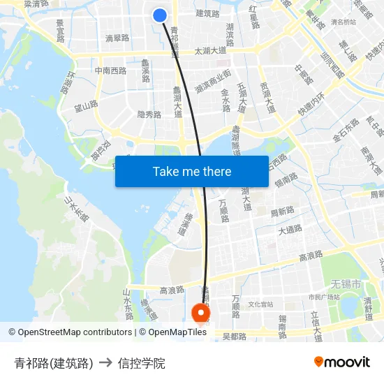 青祁路(建筑路) to 信控学院 map