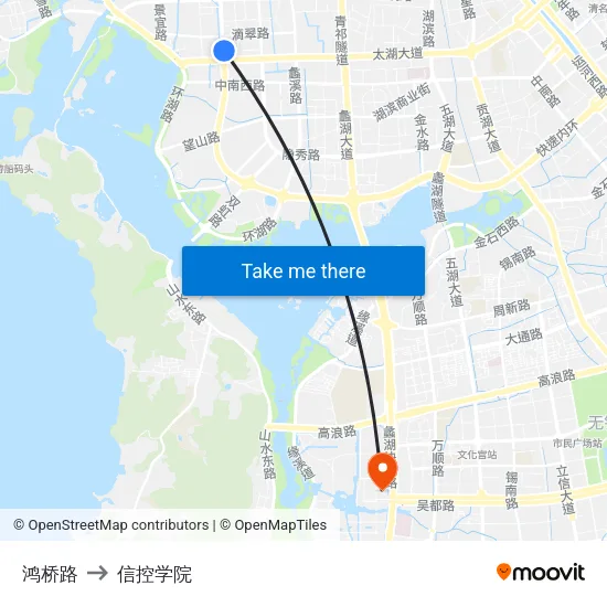 鸿桥路 to 信控学院 map