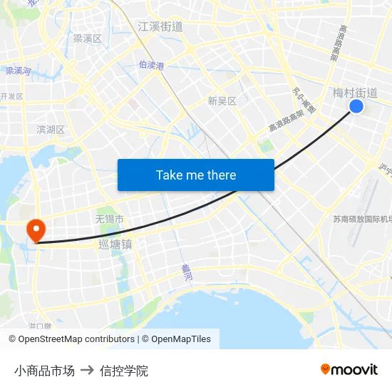 小商品市场 to 信控学院 map