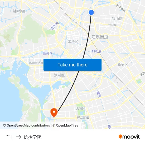 广丰 to 信控学院 map