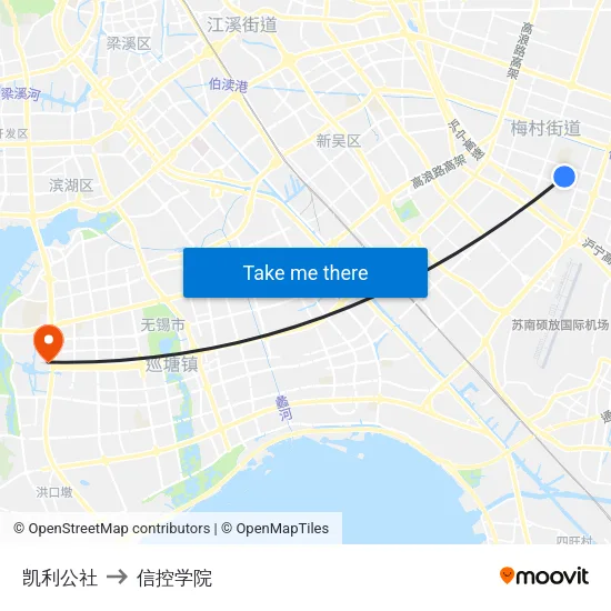 凯利公社 to 信控学院 map