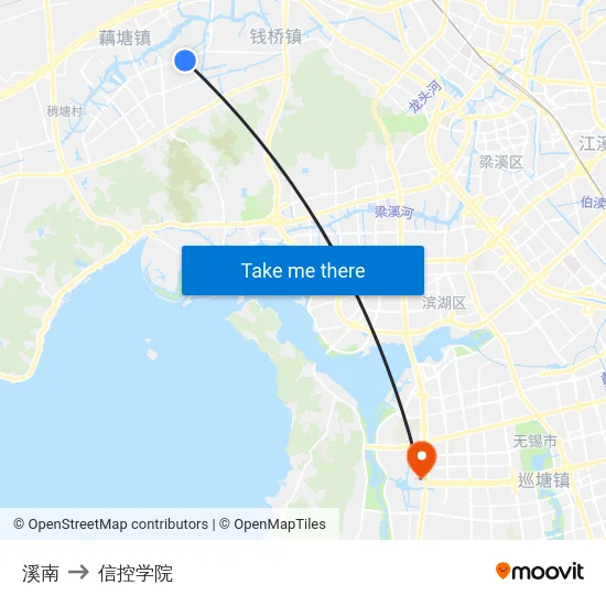 溪南 to 信控学院 map