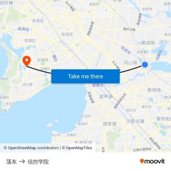 荡东 to 信控学院 map