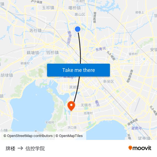 牌楼 to 信控学院 map