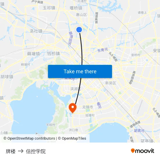 牌楼 to 信控学院 map