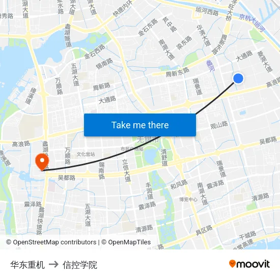 华东重机 to 信控学院 map