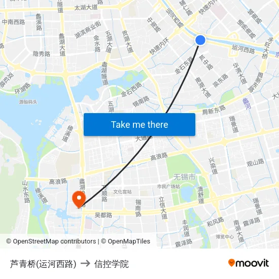 芦青桥(运河西路) to 信控学院 map