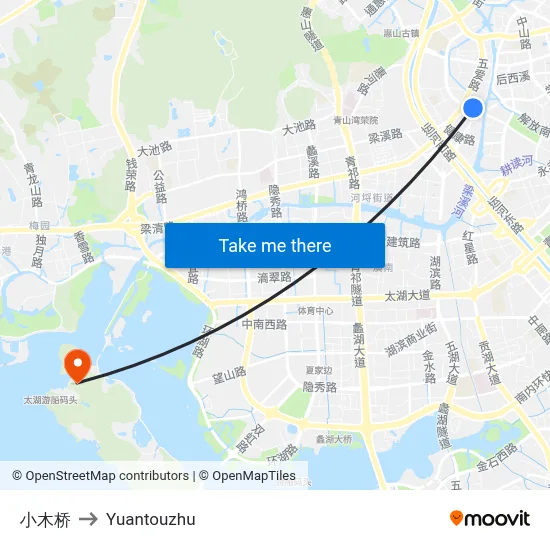 Small Wooden Bridge to Yuantouzhu map
