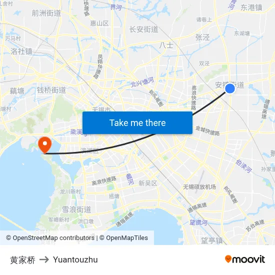 Huang Family Bridge to Yuantouzhu map