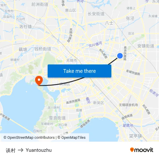 Tan Village to Yuantouzhu map