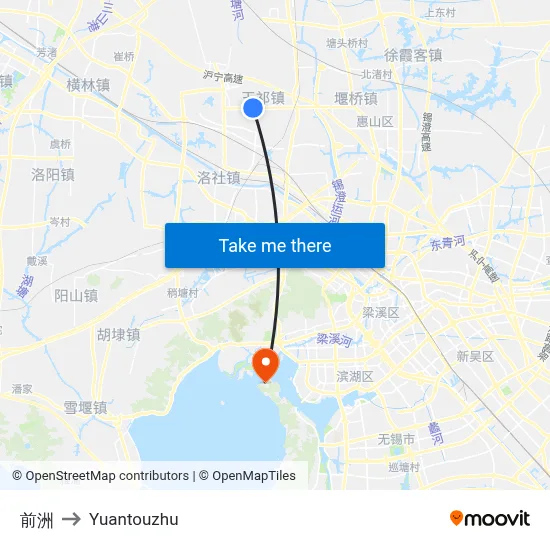 前洲 to Yuantouzhu map