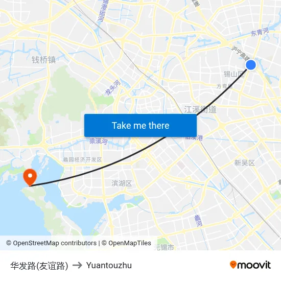 华发路(友谊路) to Yuantouzhu map