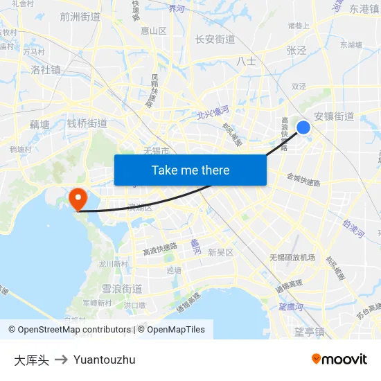 Dashetou to Yuantouzhu map