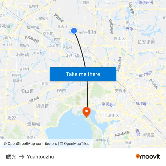 Dawn to Yuantouzhu map