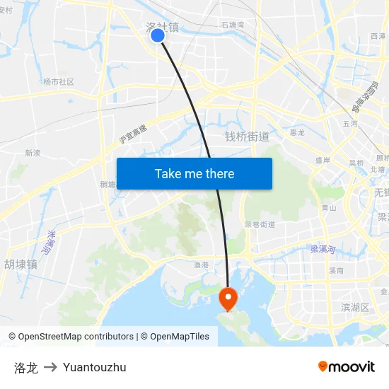 Luolong to Yuantouzhu map