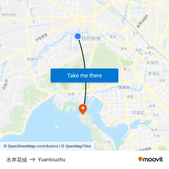 Water City Residential Complex to Yuantouzhu map