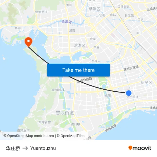 Huazhuang Bridge to Yuantouzhu map