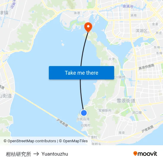 Citrus Research Institute to Yuantouzhu map