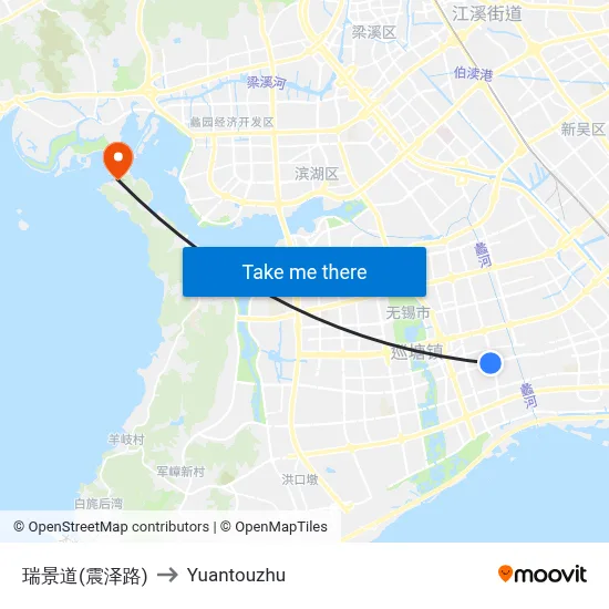 Ruijing Road (Zhenze Road) to Yuantouzhu map