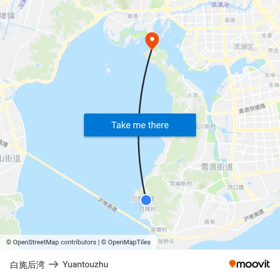 Baimao Houwan to Yuantouzhu map