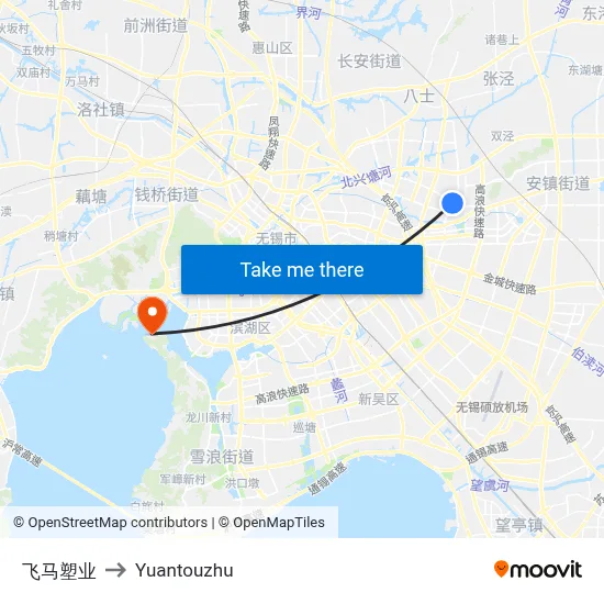 Feima Plastics to Yuantouzhu map