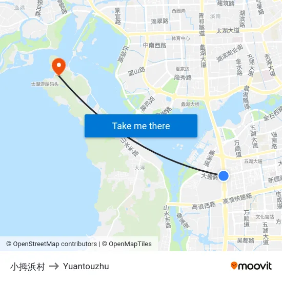 Xiaowu Bang Village to Yuantouzhu map