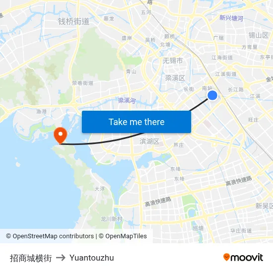 Zhaoshang City Cross Street to Yuantouzhu map