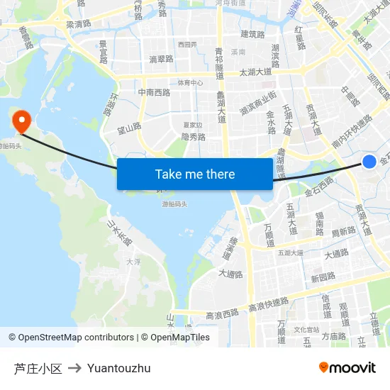 Luzhuang Community to Yuantouzhu map