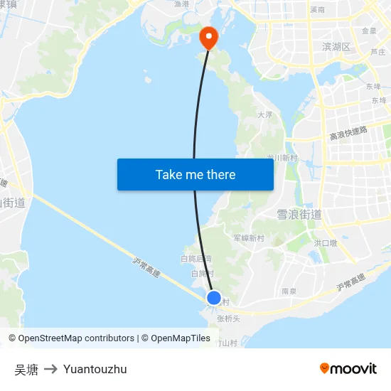 Wu Tang to Yuantouzhu map