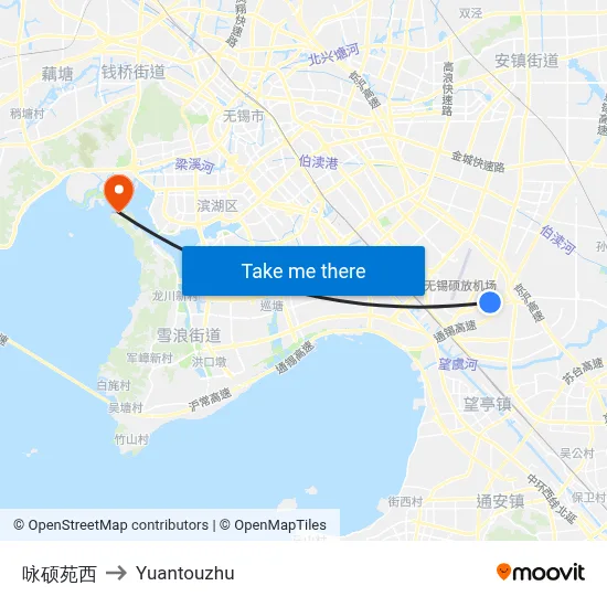 Yongshuo Garden West to Yuantouzhu map