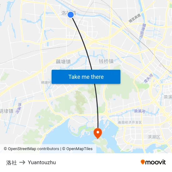 Luoshe to Yuantouzhu map