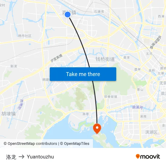Luolong to Yuantouzhu map