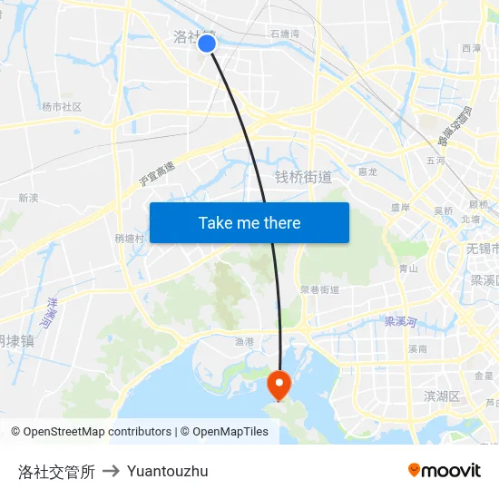 Luoshe Traffic Management Office to Yuantouzhu map