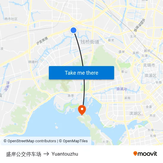Sheng'an Bus Depot to Yuantouzhu map