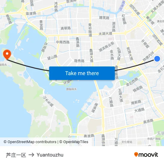 Luzhuang Section 1 to Yuantouzhu map