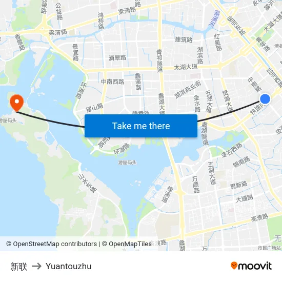 新联 to Yuantouzhu map