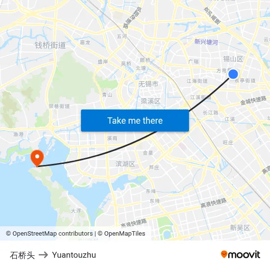 Stone Bridge Head to Yuantouzhu map