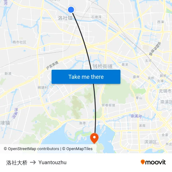 Luoshe Bridge to Yuantouzhu map