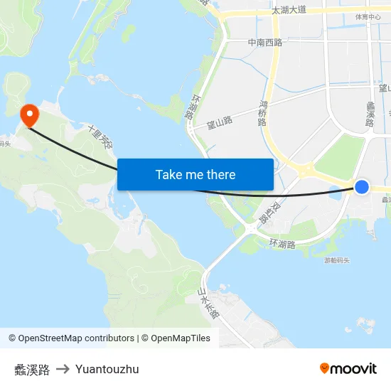 Lixi Road to Yuantouzhu map