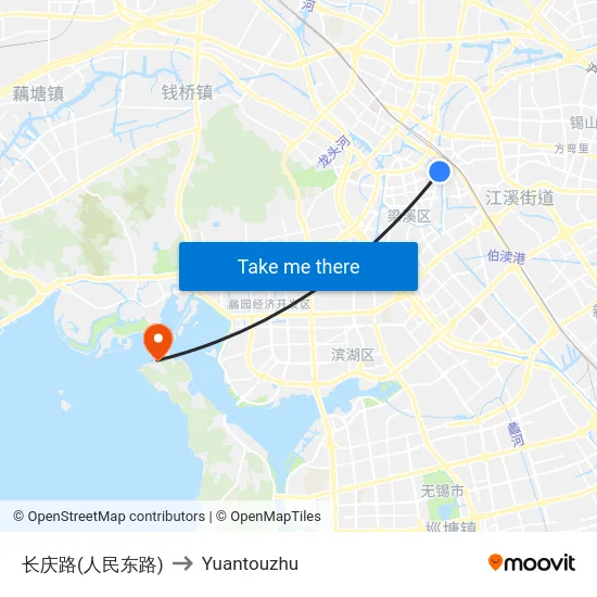 长庆路(人民东路) to Yuantouzhu map