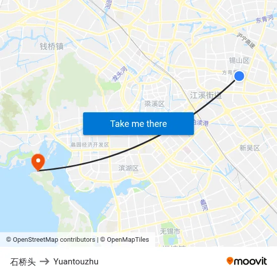 石桥头 to Yuantouzhu map