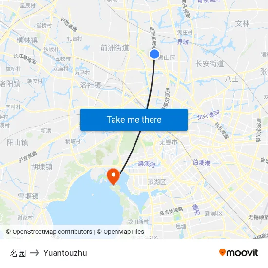 Famous Garden to Yuantouzhu map