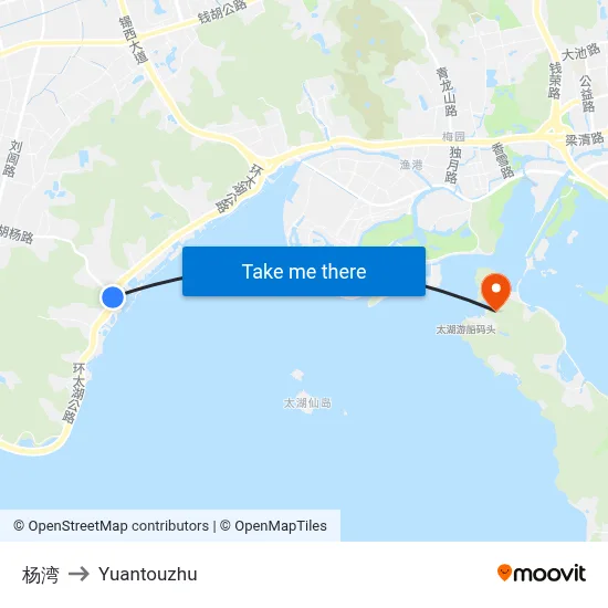 intersection to Yuantouzhu map