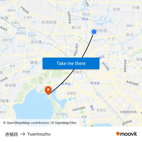 Huichang Road to Yuantouzhu map