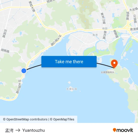 Mengwan to Yuantouzhu map