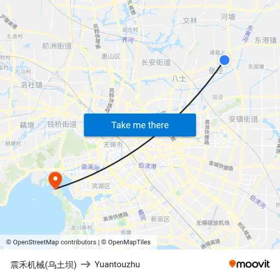 Zhenhe Machinery (Wutuba) to Yuantouzhu map