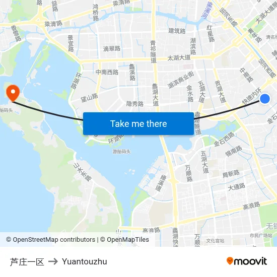 Luzhuang Section 1 to Yuantouzhu map