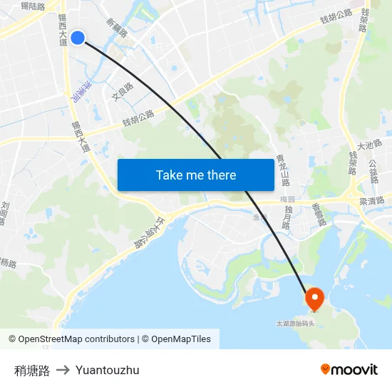 Shaotang Road to Yuantouzhu map