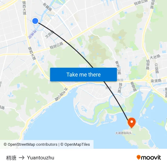 Shaotang to Yuantouzhu map