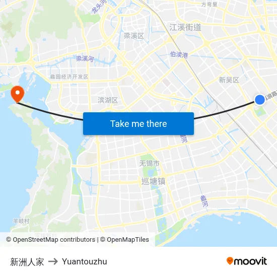 Xinzhou Renjia to Yuantouzhu map
